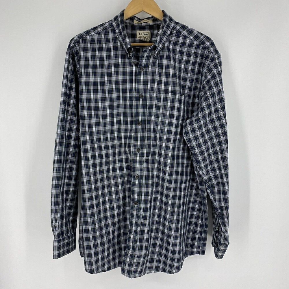 LL Bean Shirt Button Down Check